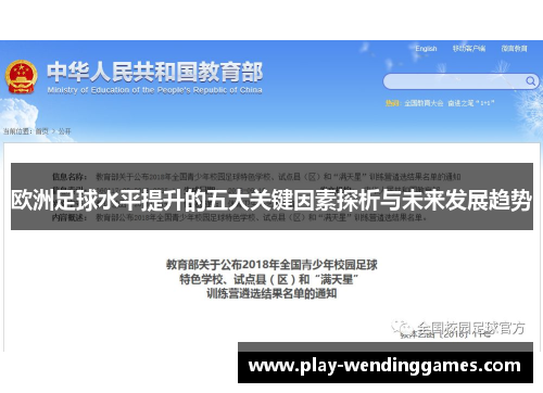 欧洲足球水平提升的五大关键因素探析与未来发展趋势
