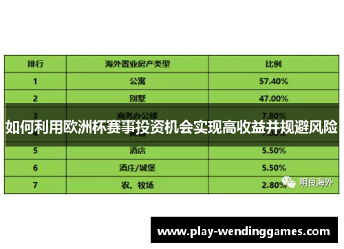如何利用欧洲杯赛事投资机会实现高收益并规避风险 如何利用欧洲杯赛事投资机会实现高收益并规避风险