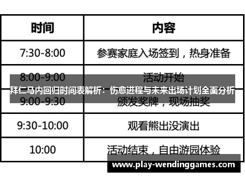 拜仁马内回归时间表解析：伤愈进程与未来出场计划全面分析